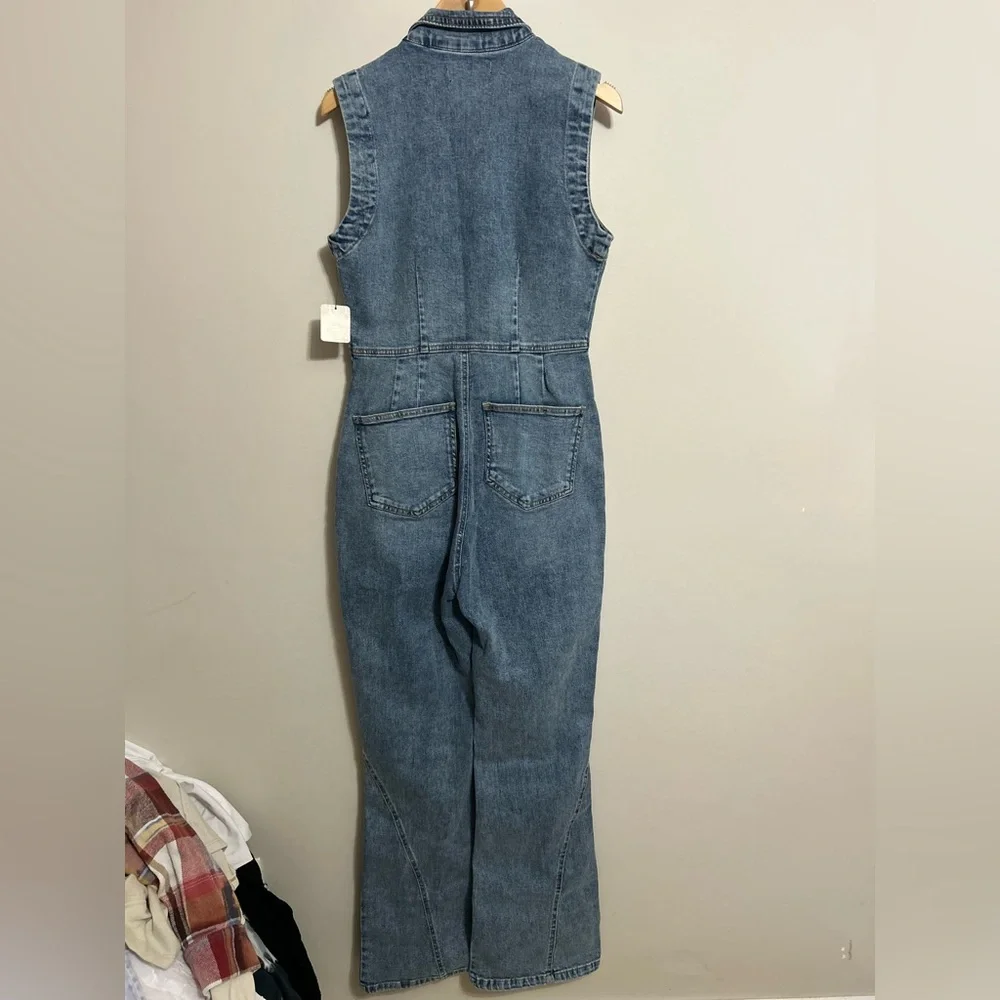 ⭐️NWT Free People Jumpsuit Jean Sleeveless medium